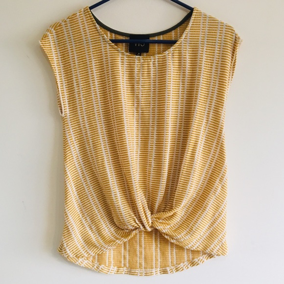 Anthropologie Tops - ANTHROPOLOGIE KNOTED MUSTARD TOP